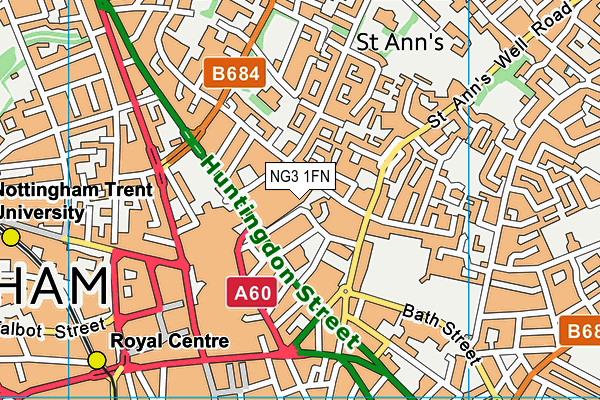 NG3 1FN map - OS VectorMap District (Ordnance Survey)