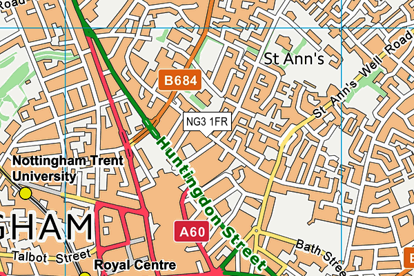 NG3 1FR map - OS VectorMap District (Ordnance Survey)