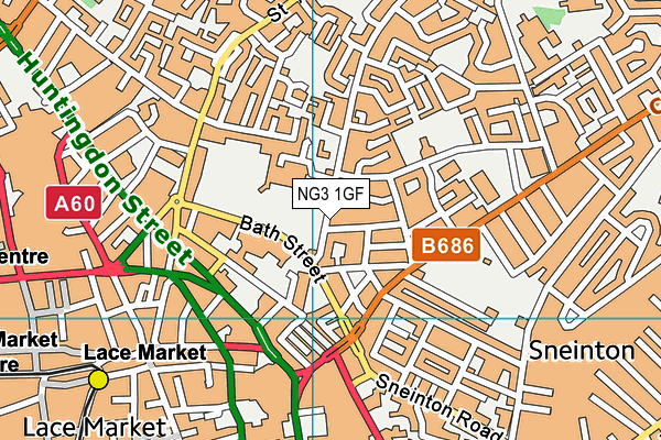 NG3 1GF map - OS VectorMap District (Ordnance Survey)