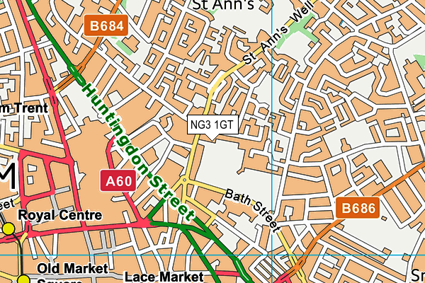 NG3 1GT map - OS VectorMap District (Ordnance Survey)