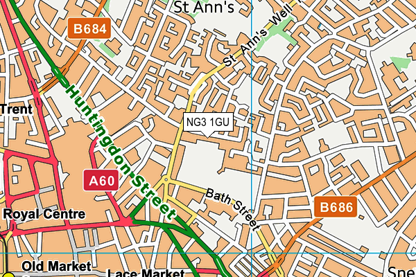 NG3 1GU map - OS VectorMap District (Ordnance Survey)