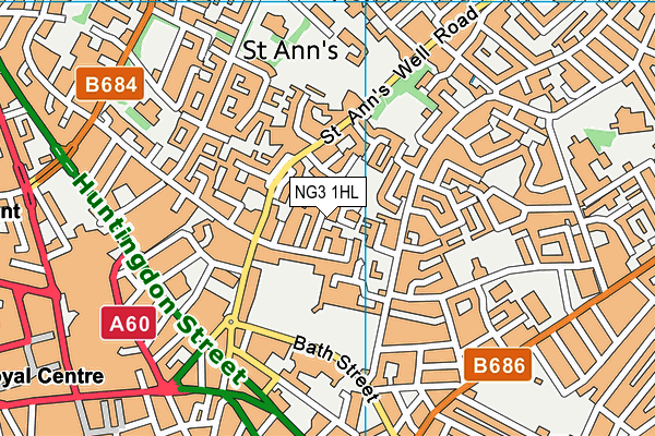 NG3 1HL map - OS VectorMap District (Ordnance Survey)