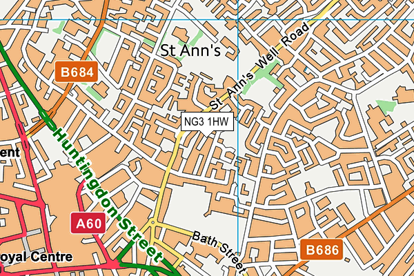 NG3 1HW map - OS VectorMap District (Ordnance Survey)