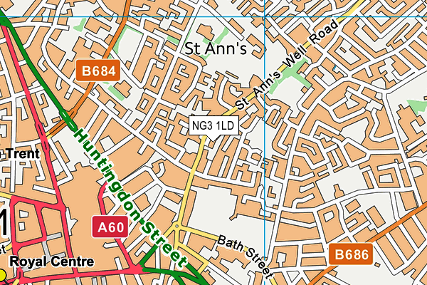 NG3 1LD map - OS VectorMap District (Ordnance Survey)