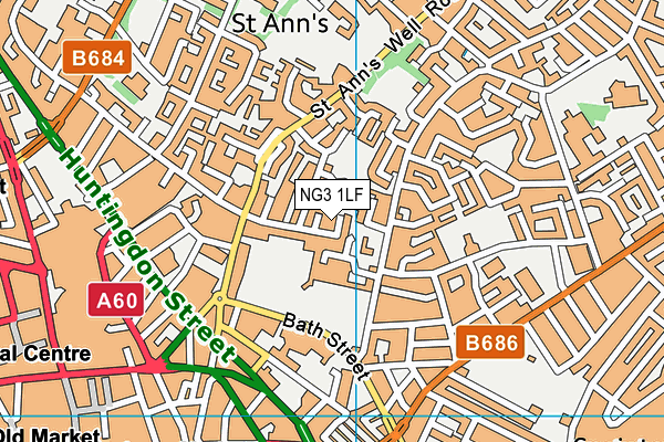 NG3 1LF map - OS VectorMap District (Ordnance Survey)