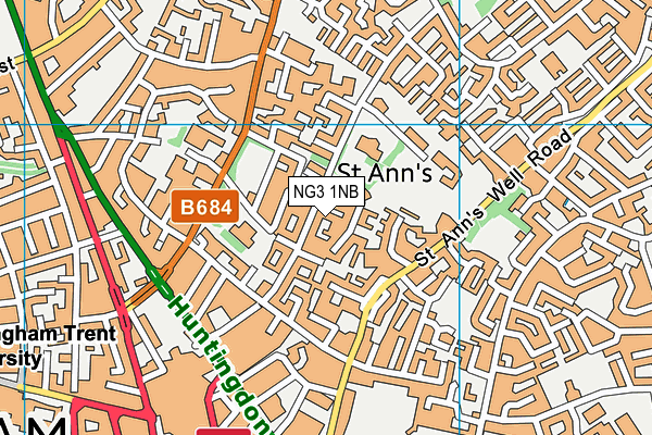 NG3 1NB map - OS VectorMap District (Ordnance Survey)