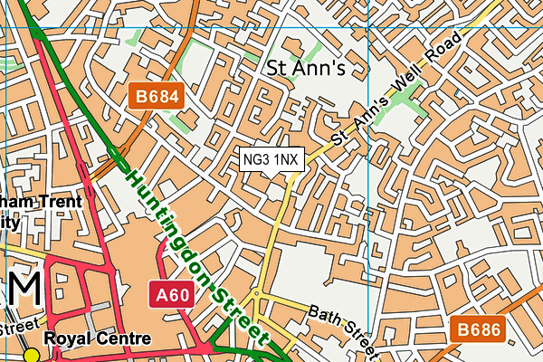 NG3 1NX map - OS VectorMap District (Ordnance Survey)