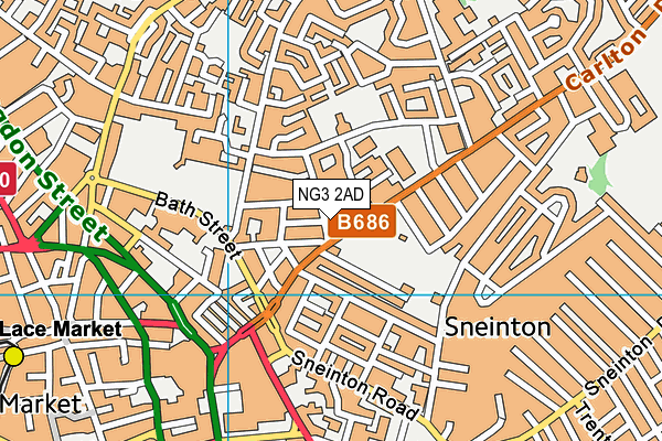 NG3 2AD map - OS VectorMap District (Ordnance Survey)