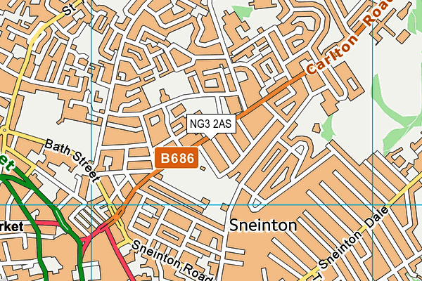 NG3 2AS map - OS VectorMap District (Ordnance Survey)