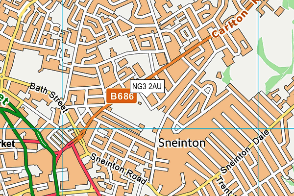 NG3 2AU map - OS VectorMap District (Ordnance Survey)