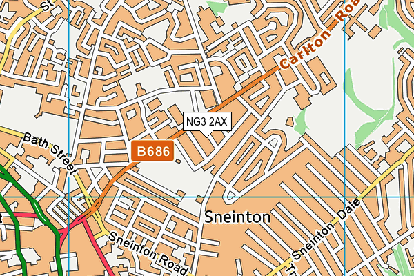 NG3 2AX map - OS VectorMap District (Ordnance Survey)