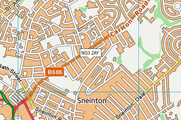 NG3 2AY map - OS VectorMap District (Ordnance Survey)