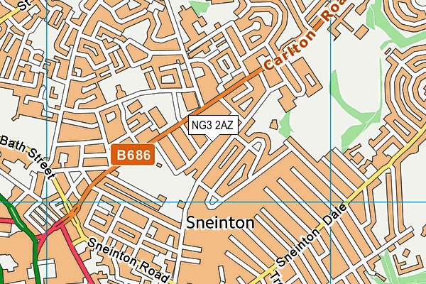 NG3 2AZ map - OS VectorMap District (Ordnance Survey)