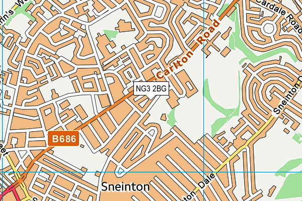 NG3 2BG map - OS VectorMap District (Ordnance Survey)