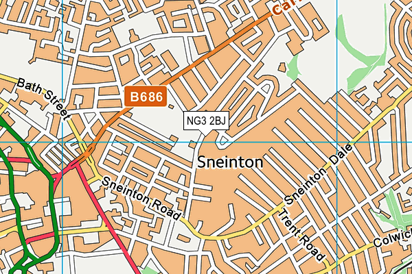 NG3 2BJ map - OS VectorMap District (Ordnance Survey)