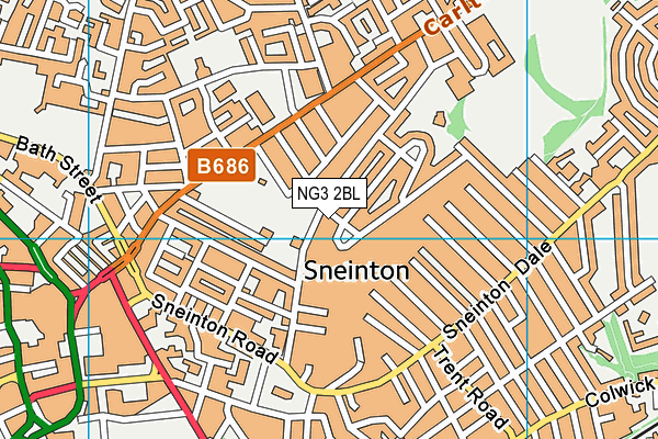 NG3 2BL map - OS VectorMap District (Ordnance Survey)