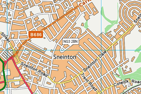 NG3 2BN map - OS VectorMap District (Ordnance Survey)