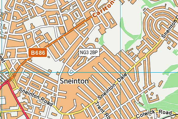 NG3 2BP map - OS VectorMap District (Ordnance Survey)