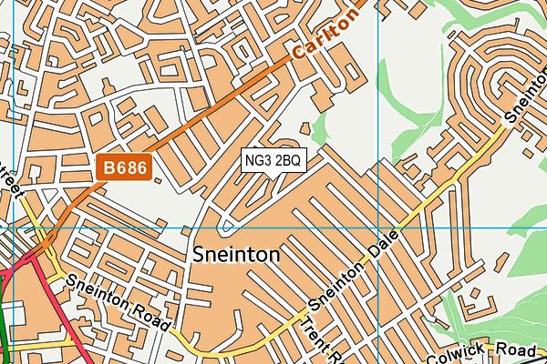 NG3 2BQ map - OS VectorMap District (Ordnance Survey)