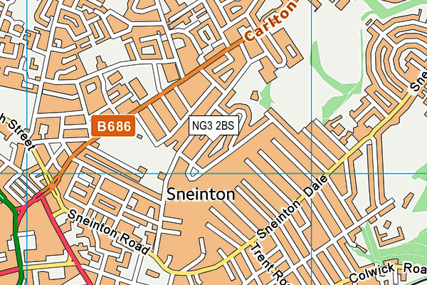 NG3 2BS map - OS VectorMap District (Ordnance Survey)