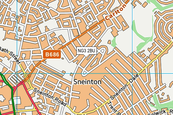 NG3 2BU map - OS VectorMap District (Ordnance Survey)