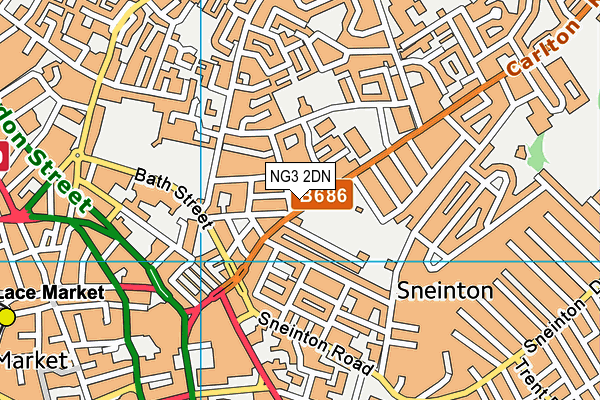 NG3 2DN map - OS VectorMap District (Ordnance Survey)