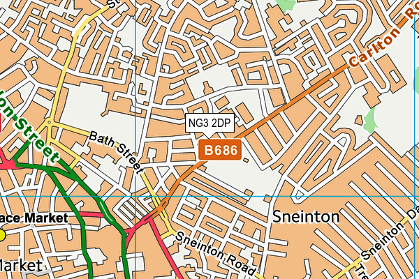 NG3 2DP map - OS VectorMap District (Ordnance Survey)