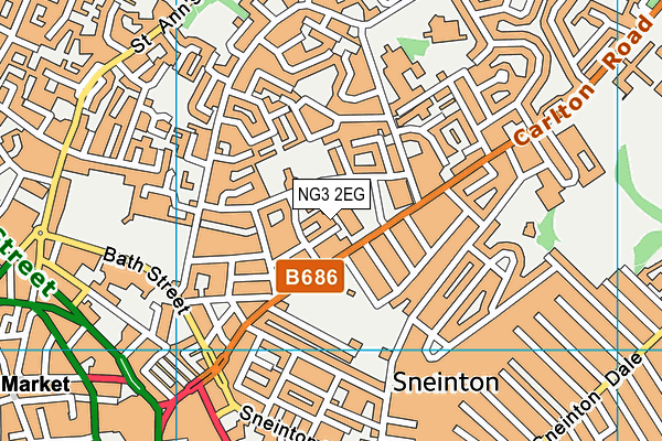 NG3 2EG map - OS VectorMap District (Ordnance Survey)