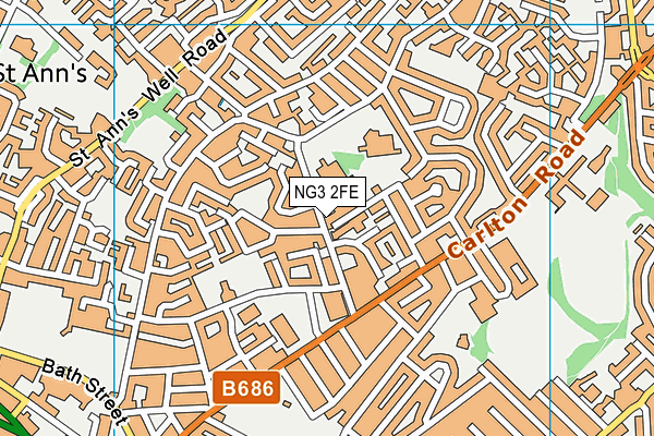 NG3 2FE map - OS VectorMap District (Ordnance Survey)