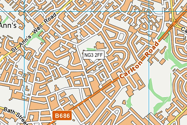 NG3 2FF map - OS VectorMap District (Ordnance Survey)