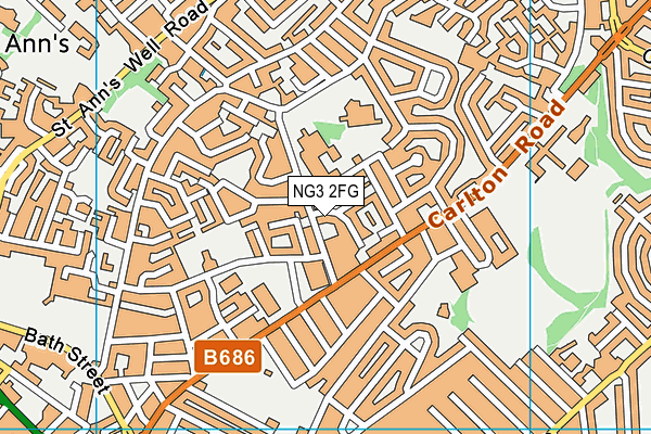 NG3 2FG map - OS VectorMap District (Ordnance Survey)
