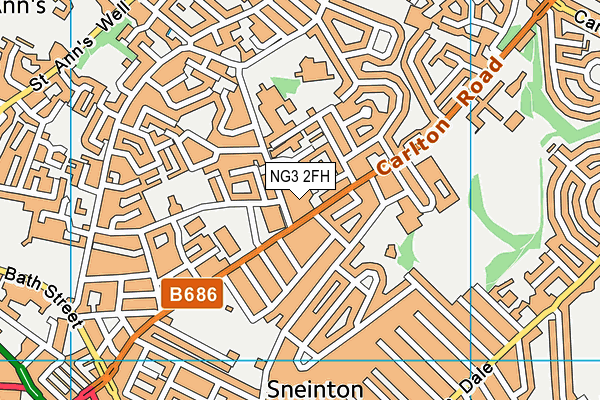 NG3 2FH map - OS VectorMap District (Ordnance Survey)