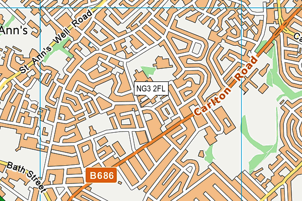 NG3 2FL map - OS VectorMap District (Ordnance Survey)