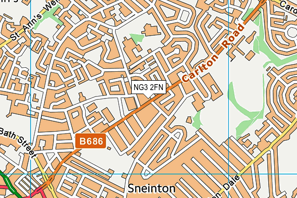 NG3 2FN map - OS VectorMap District (Ordnance Survey)