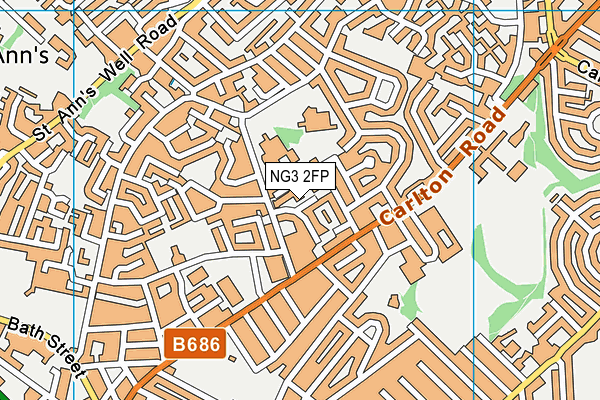 NG3 2FP map - OS VectorMap District (Ordnance Survey)