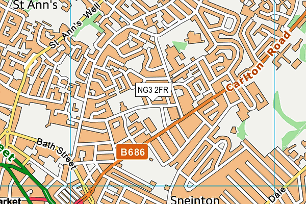NG3 2FR map - OS VectorMap District (Ordnance Survey)