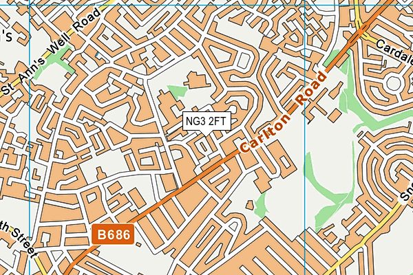 NG3 2FT map - OS VectorMap District (Ordnance Survey)