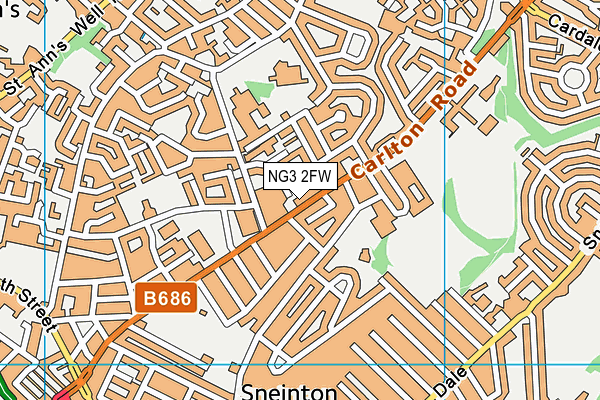 NG3 2FW map - OS VectorMap District (Ordnance Survey)