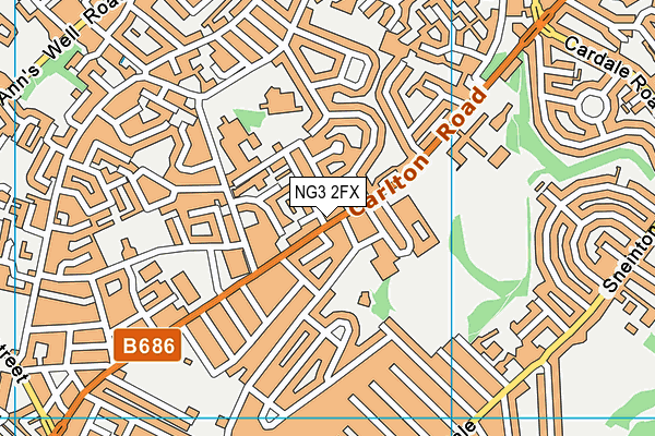 NG3 2FX map - OS VectorMap District (Ordnance Survey)