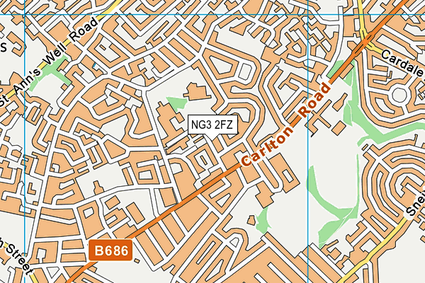 NG3 2FZ map - OS VectorMap District (Ordnance Survey)