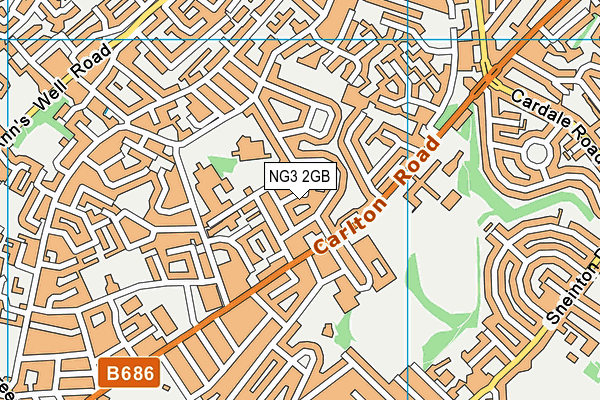 NG3 2GB map - OS VectorMap District (Ordnance Survey)