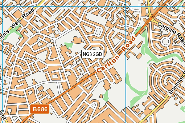 NG3 2GD map - OS VectorMap District (Ordnance Survey)