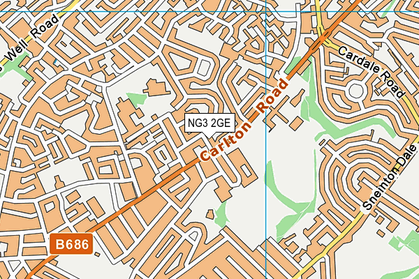 NG3 2GE map - OS VectorMap District (Ordnance Survey)