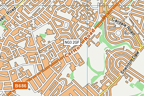 NG3 2GF map - OS VectorMap District (Ordnance Survey)