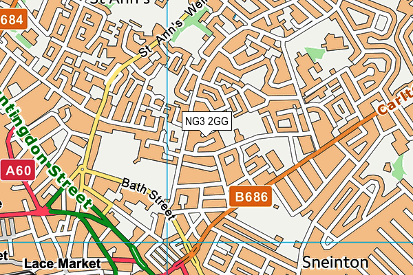 NG3 2GG map - OS VectorMap District (Ordnance Survey)