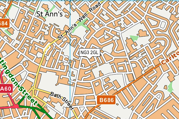 NG3 2GL map - OS VectorMap District (Ordnance Survey)