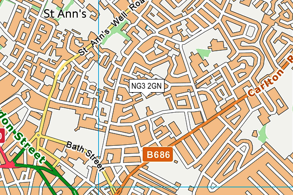 NG3 2GN map - OS VectorMap District (Ordnance Survey)