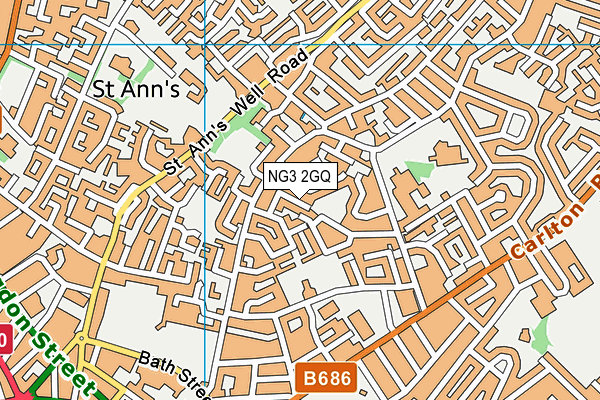 NG3 2GQ map - OS VectorMap District (Ordnance Survey)