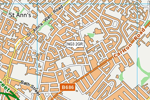 NG3 2GR map - OS VectorMap District (Ordnance Survey)