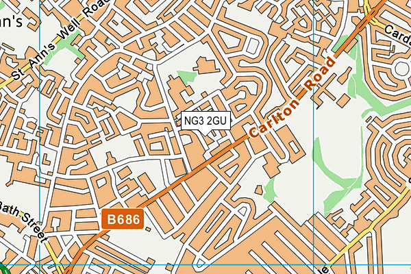 NG3 2GU map - OS VectorMap District (Ordnance Survey)
